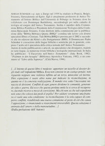 Adrian Schenker - Percorsi biblici della riconciliazione - Edizioni San Lorenzo